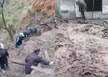 हुम्लामा अत्यधिक वर्षा :बाढीपहिरोले घरगोठ भत्किए