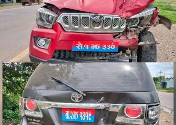 मन्त्रीहरूको गाडी आपसमा ठोक्कियो